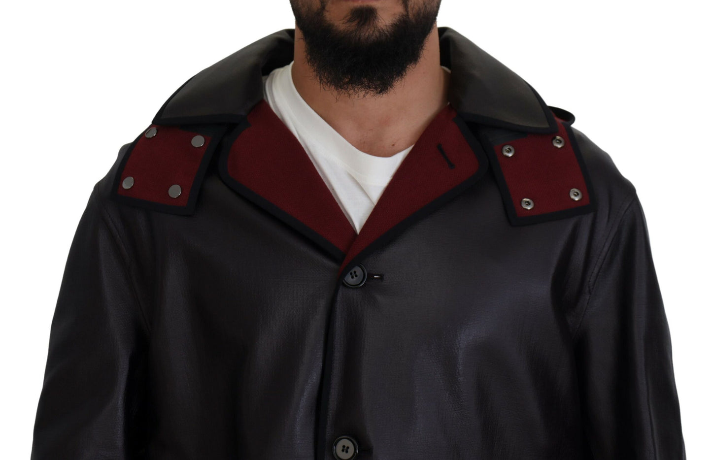 Parka de algodón con capucha y gabardina negra