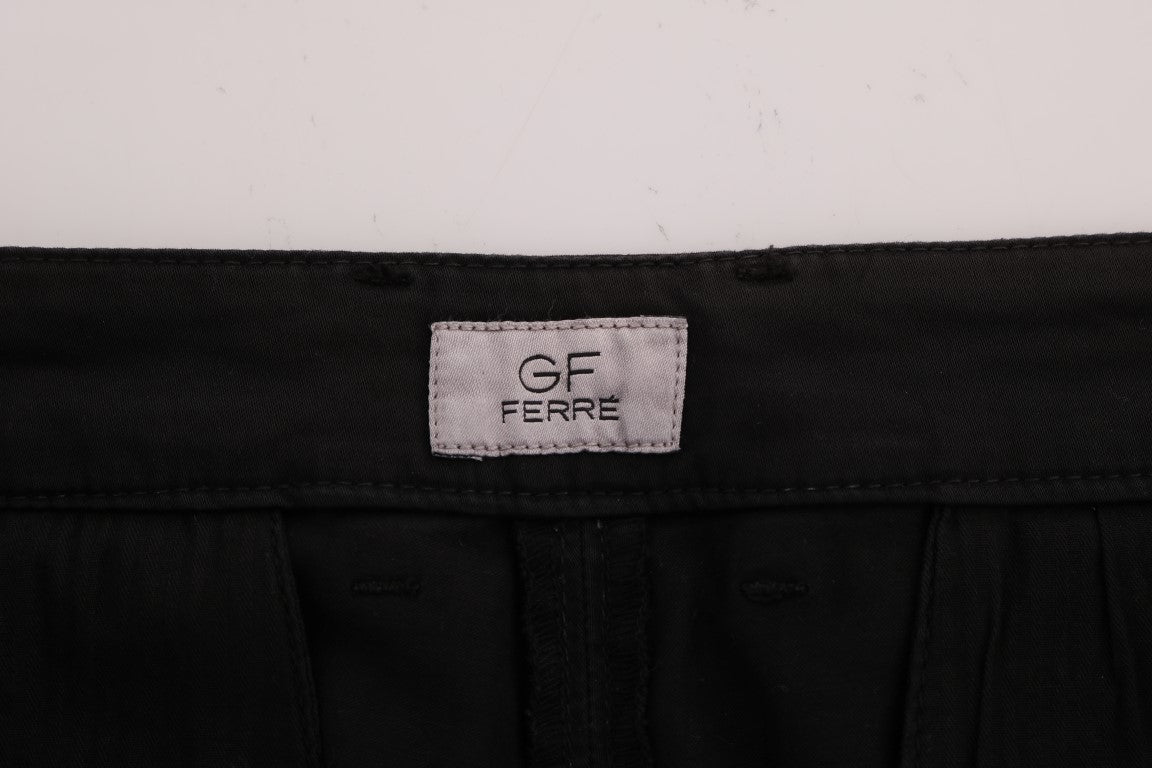Pantaloni chino elasticizzati in cotone nero