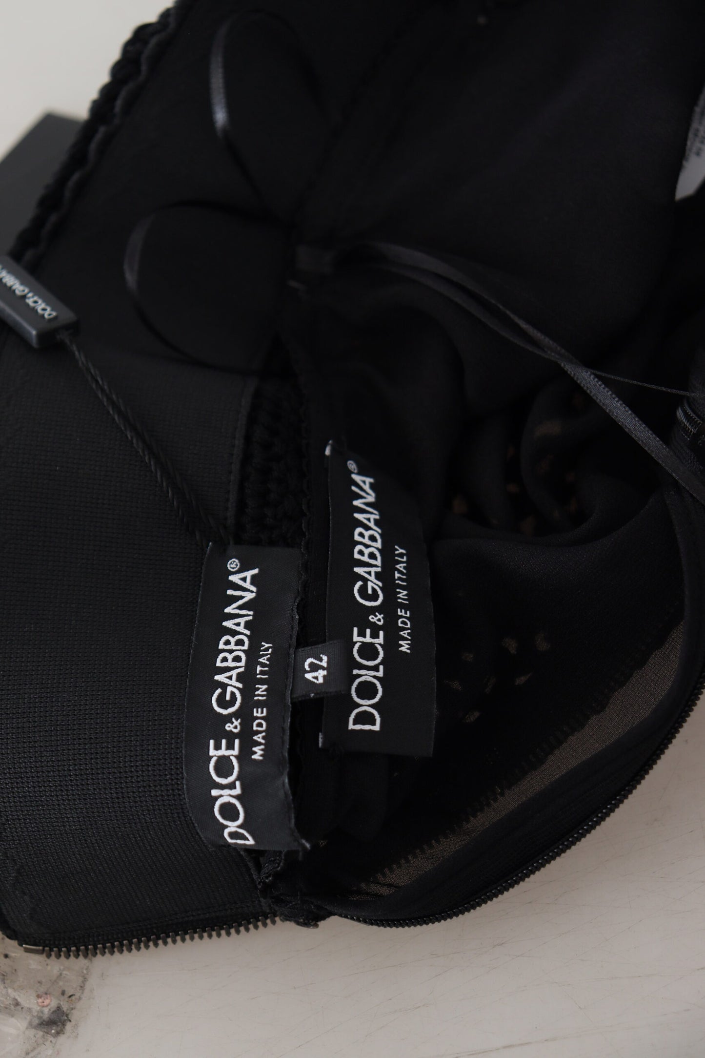 Gonna a sirena a vita alta in cotone lavorato a maglia nera