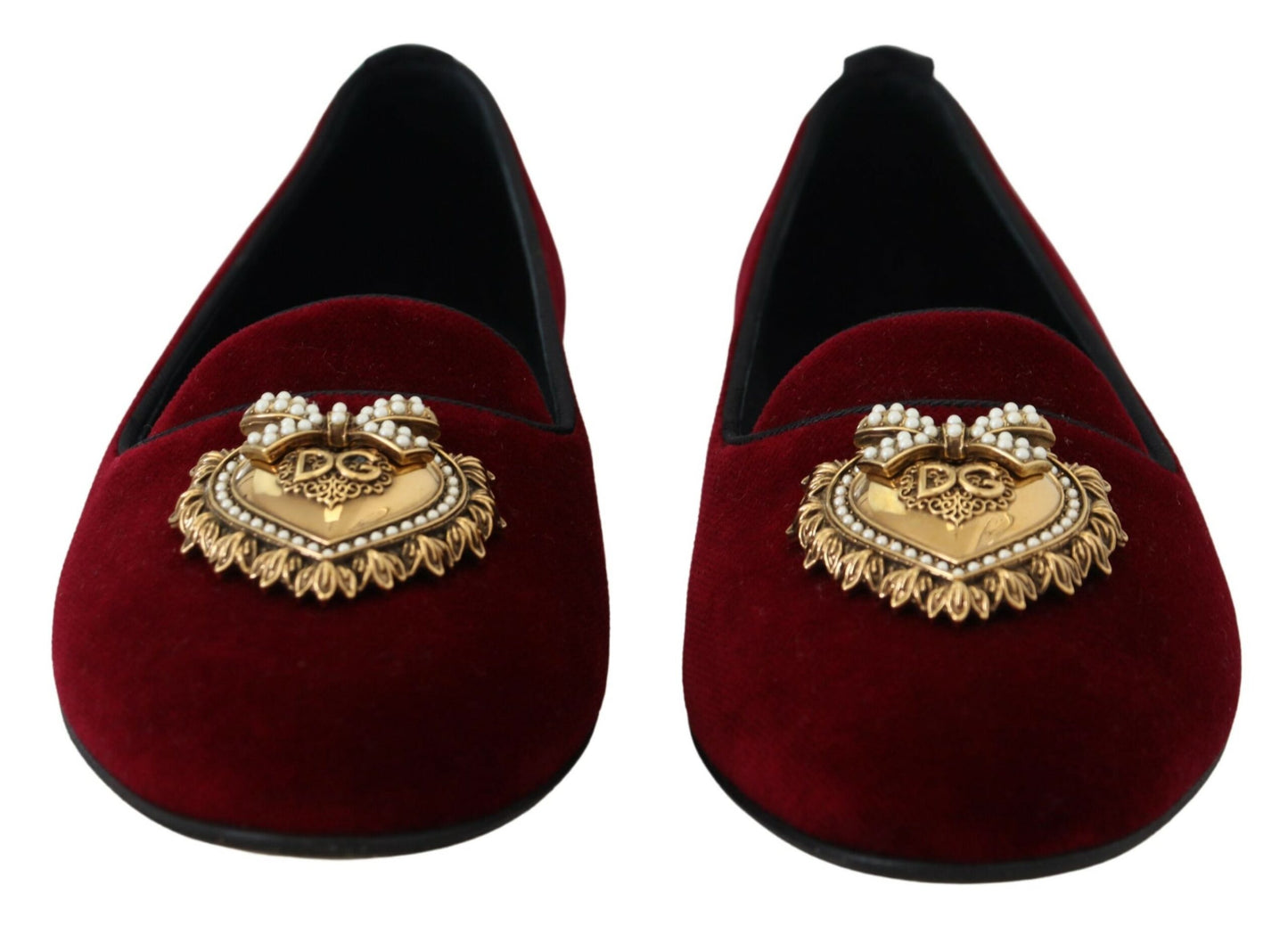 Dolce & Gabbana – Bordeauxfarbene Loafer „Devotion“ aus Samt