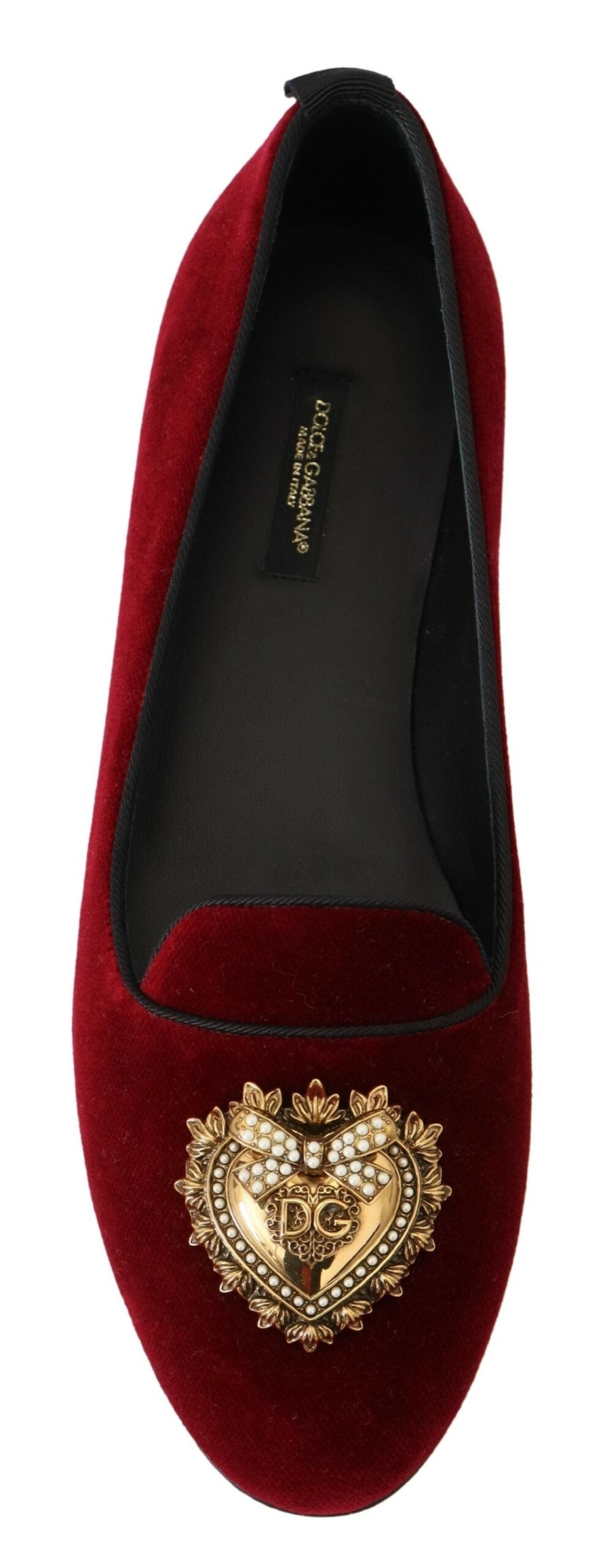 Dolce & Gabbana – Bordeauxfarbene Loafer „Devotion“ aus Samt