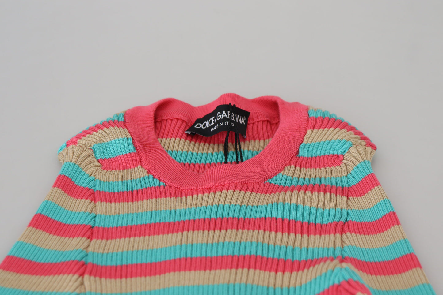 Maglione in seta pullover girocollo multicolor