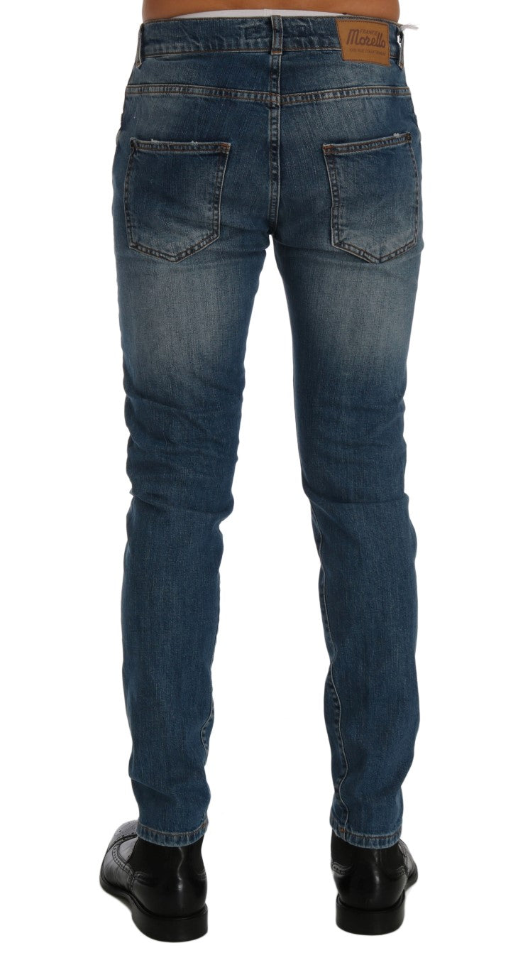 Vaqueros de corte slim Dunfermile con lavado azul rasgado