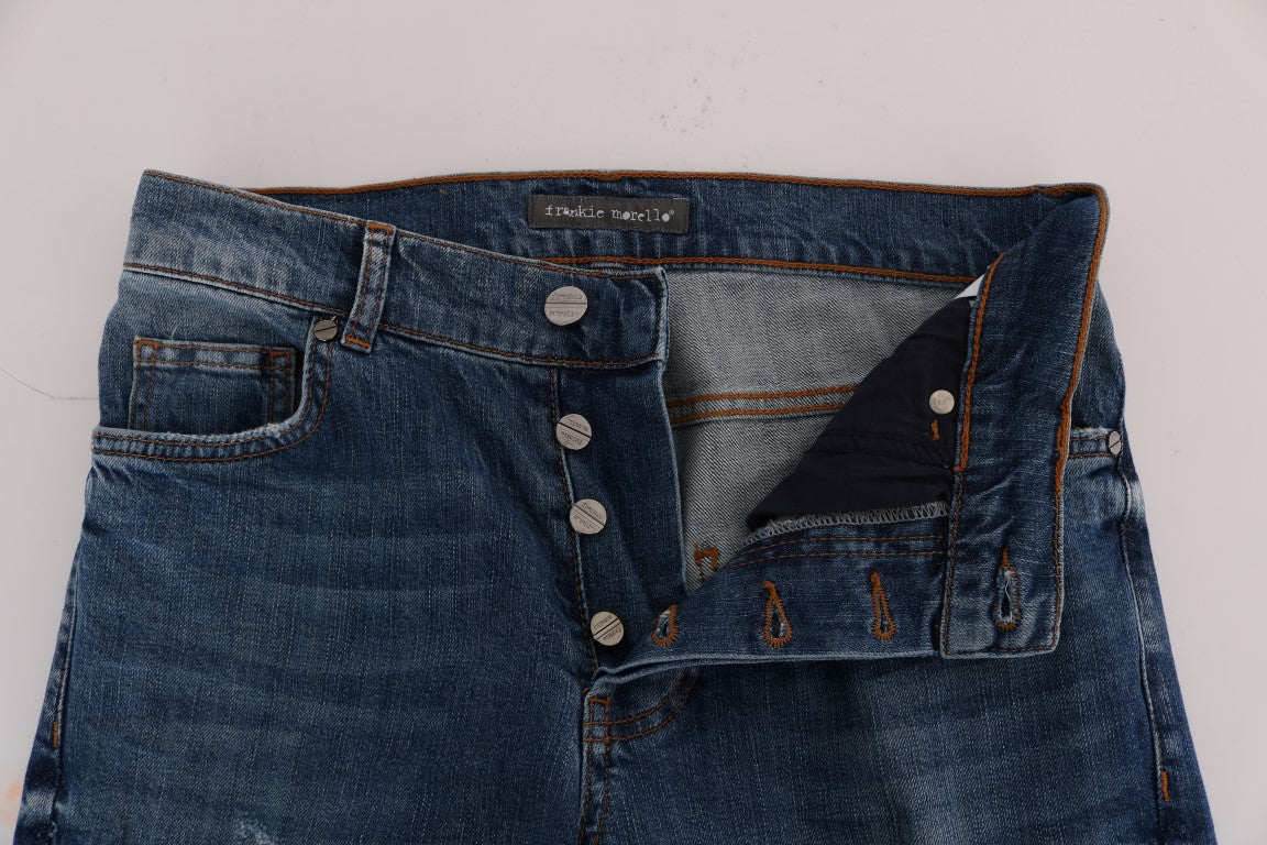 Vaqueros de corte slim Dunfermile con lavado azul rasgado