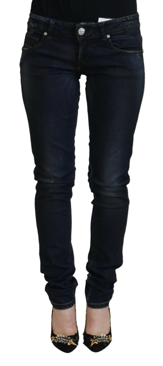 Pantalons en denim skinny taille basse Acht Chic