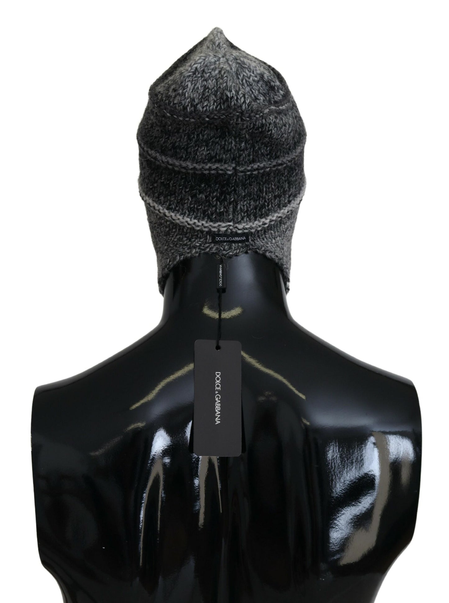 Gorro de punto con orejeras de lana cálida gris