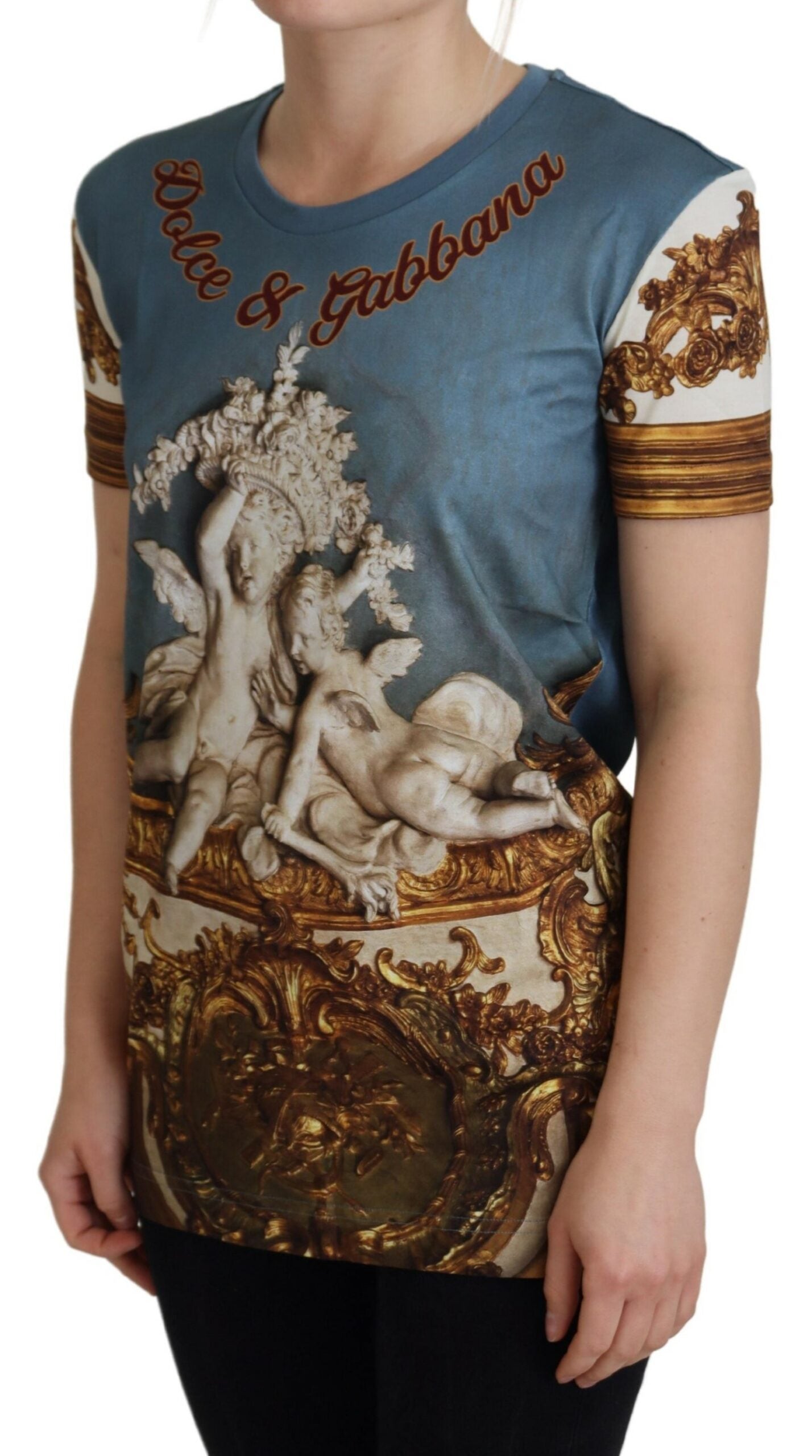Top camisero con estampado de ángel y logo DG multicolor