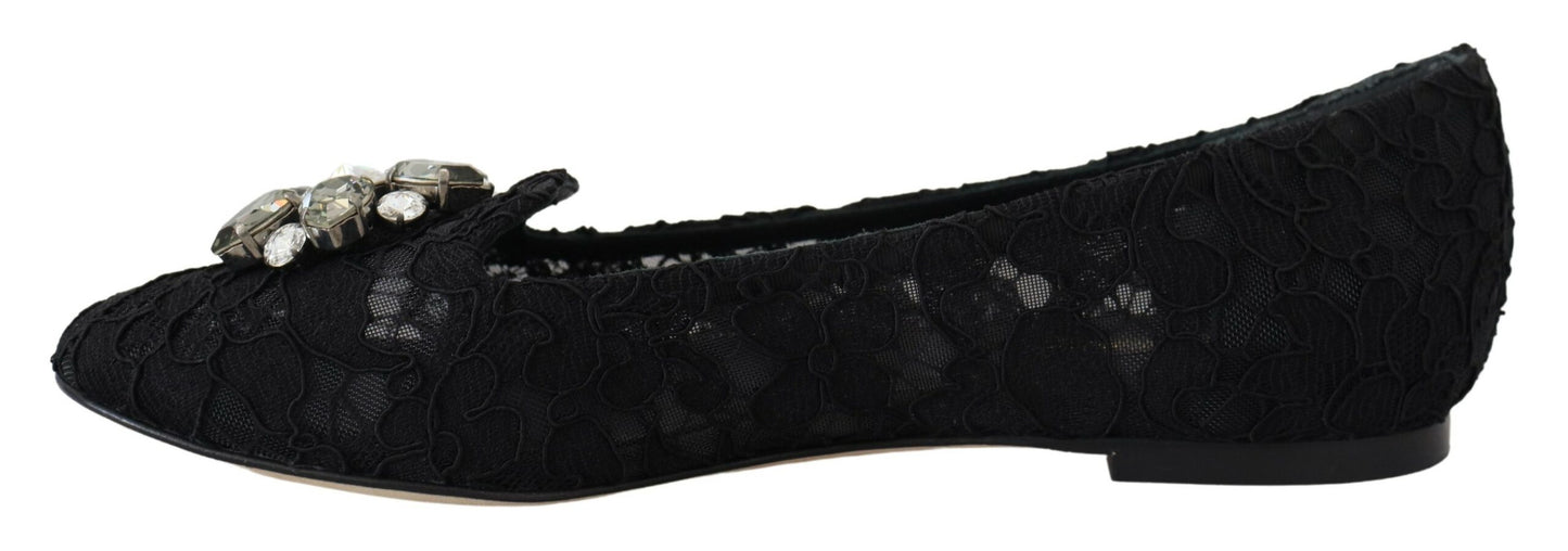 Dolce & Gabbana – Elegante, flache Vally-Schuhe aus floraler Spitze