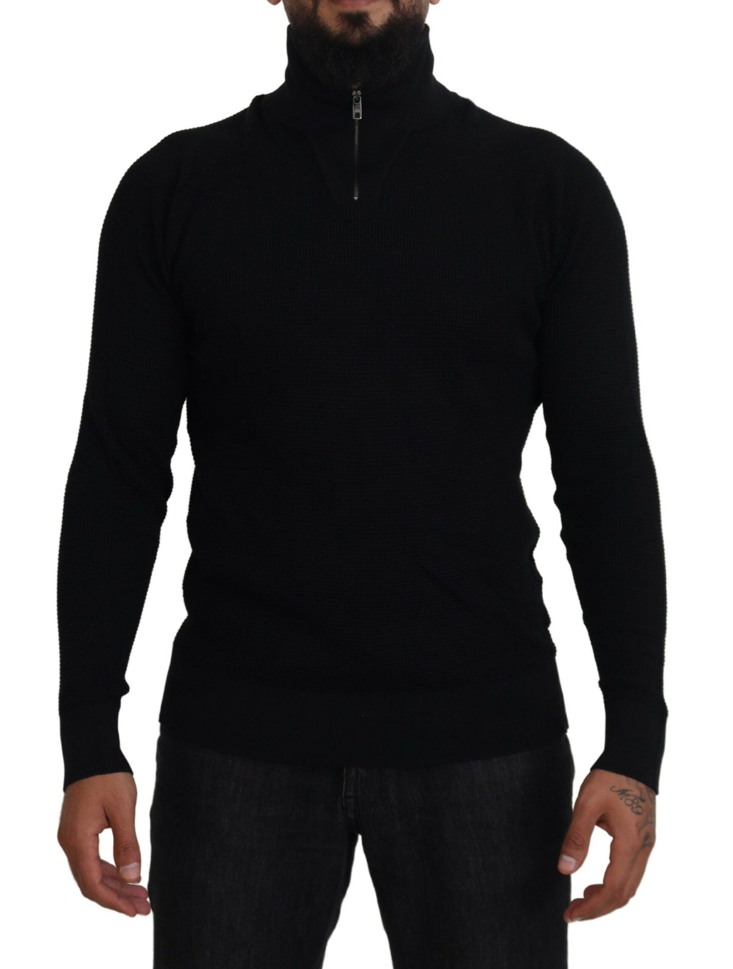 Dolce & Gabbana Eleganter Pullover aus Seidenmischung in Schwarz
