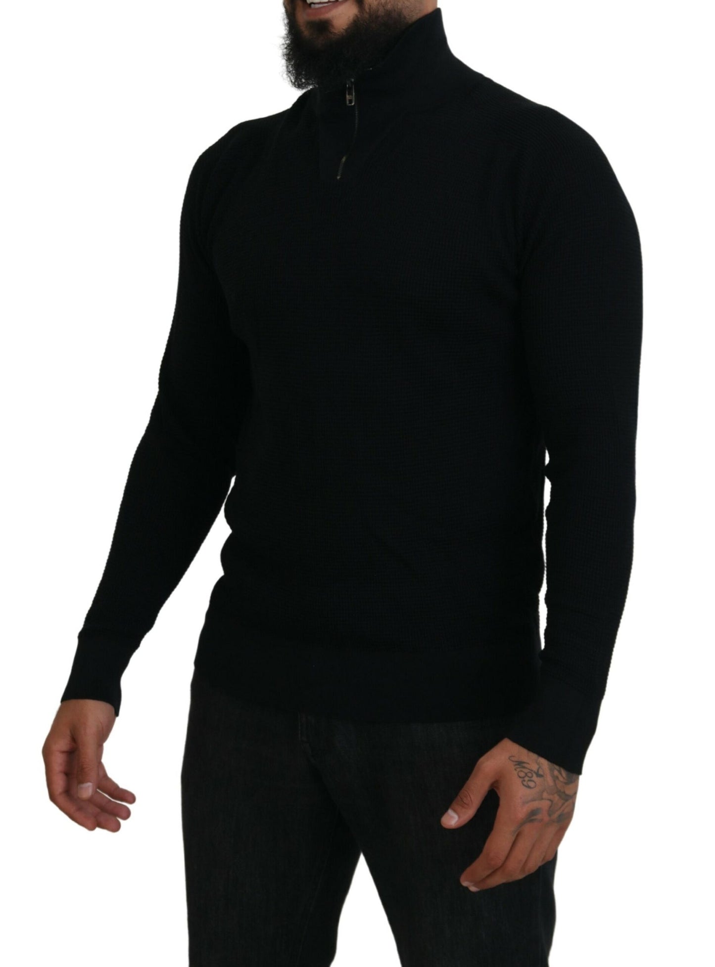 Dolce & Gabbana Eleganter Pullover aus Seidenmischung in Schwarz