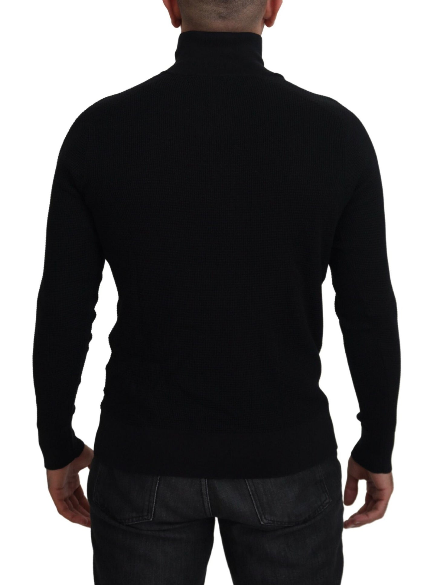 Dolce & Gabbana Eleganter Pullover aus Seidenmischung in Schwarz