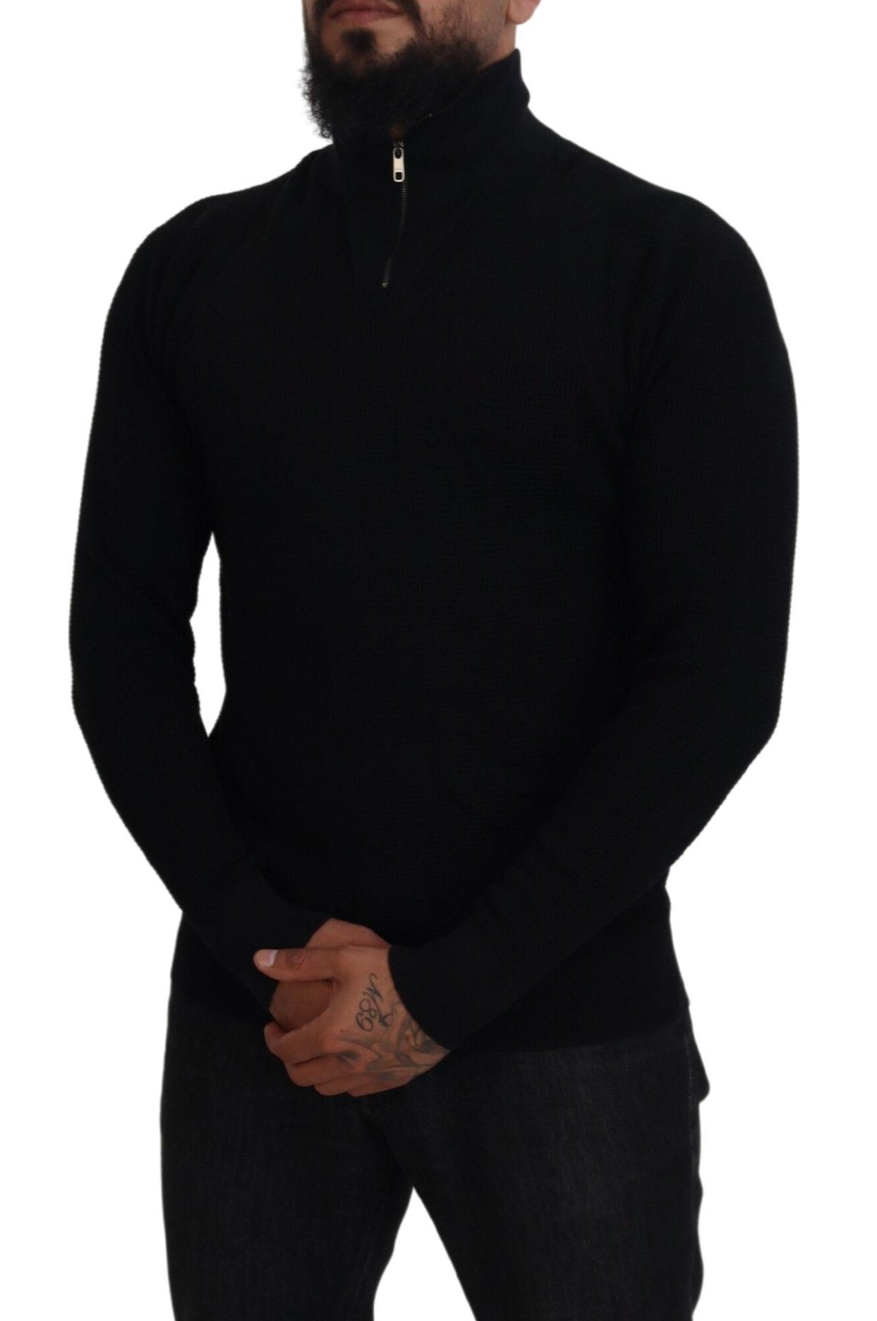 Dolce & Gabbana Eleganter Pullover aus Seidenmischung in Schwarz