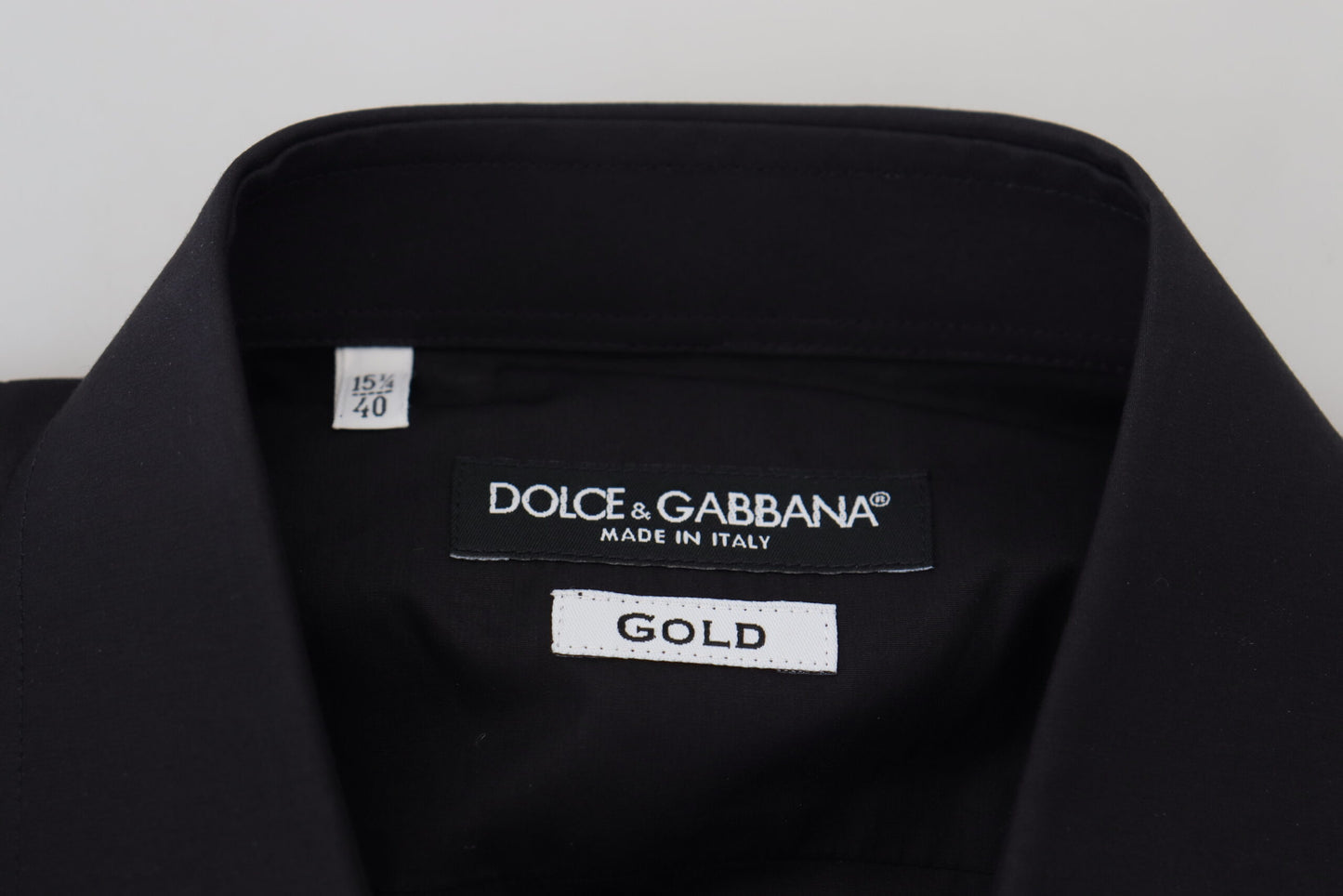 Camisa ORO de manga larga con bordado floral negro para hombre