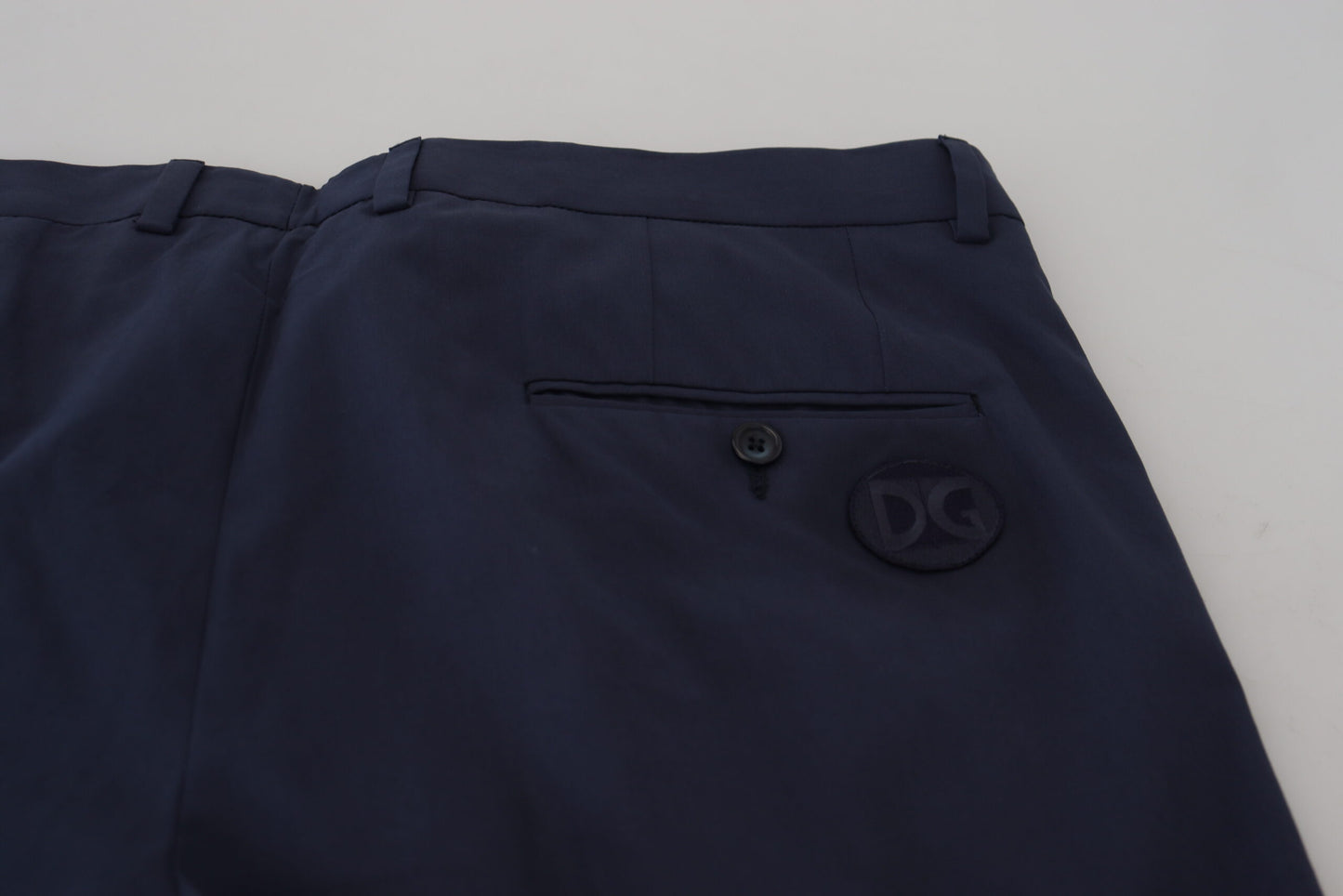 Pantaloni formali chino in cotone blu scuro