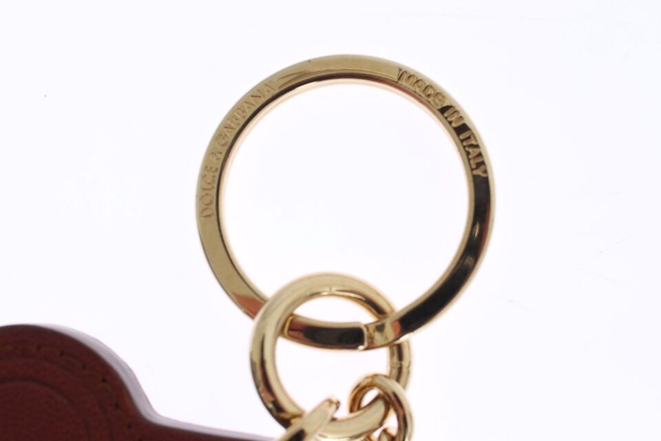 Llavero de cuero marrón Miss SICILY Gold Finder Chain
