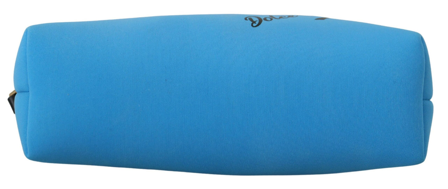 Neceser con estampado de leopardo y logo azul