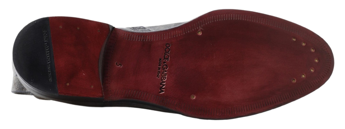 Zapatos de botines de hombre de cuero gris