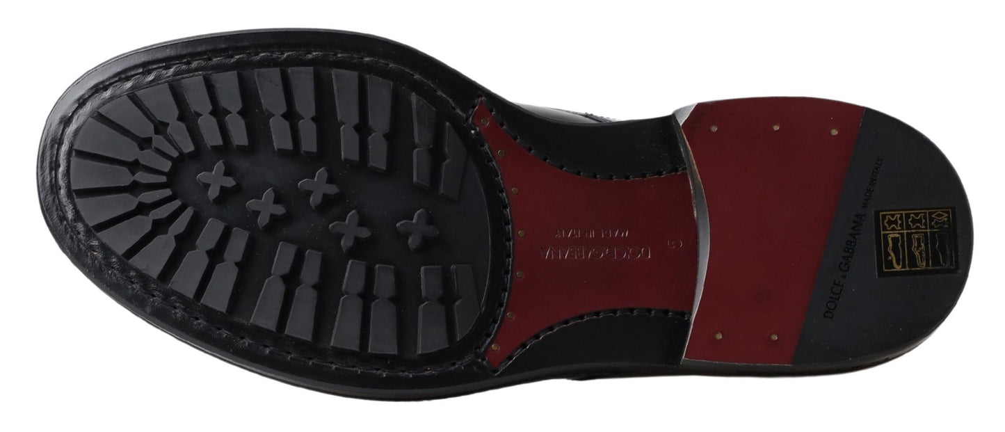 Botas cortas de cuero negro para hombre Zapatos con cordones