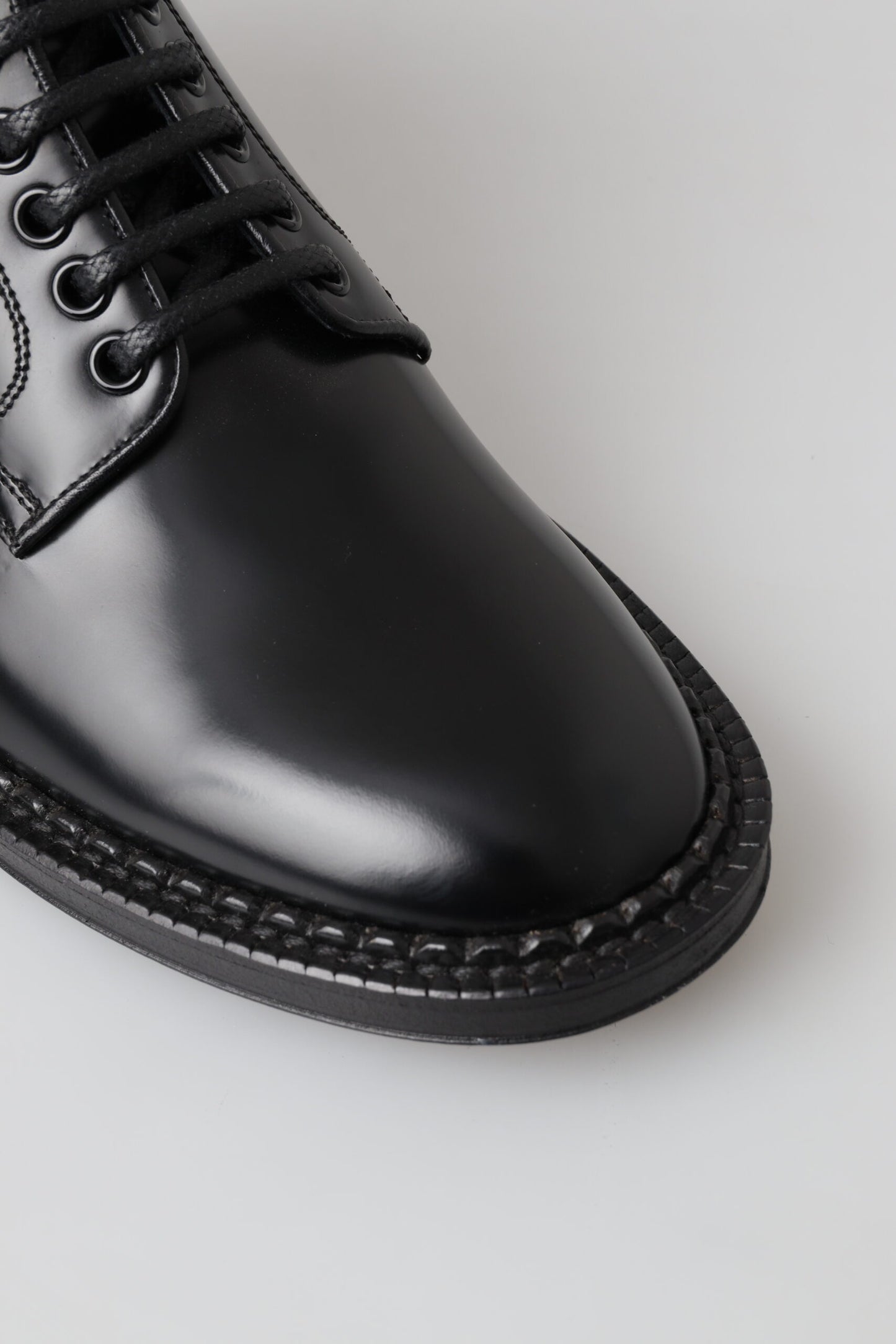 Botas cortas de cuero negro para hombre Zapatos con cordones