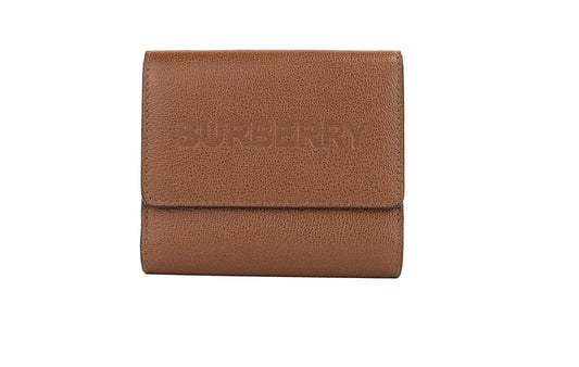 Porte-monnaie à pression en cuir grainé Luna Tan de Burberry