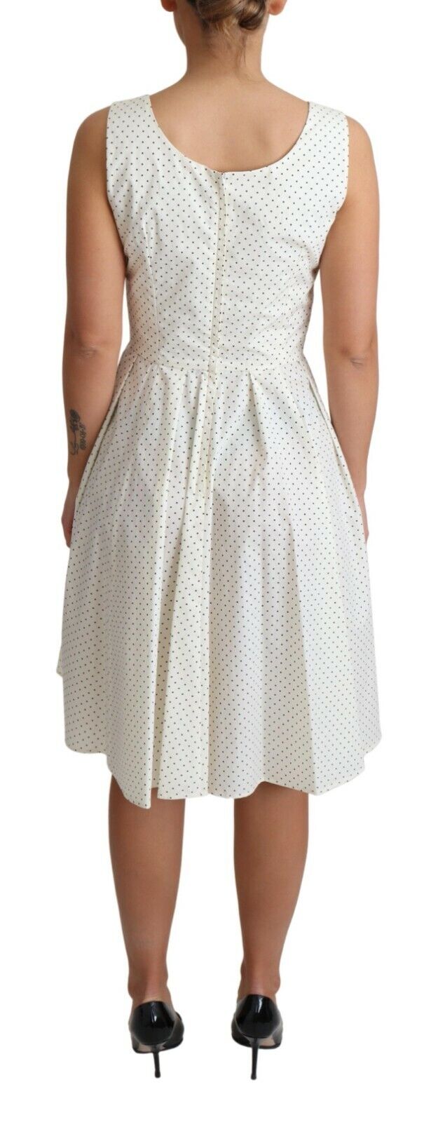 Dolce & Gabbana Elegantes ärmelloses A-Linien-Kleid mit Punkten