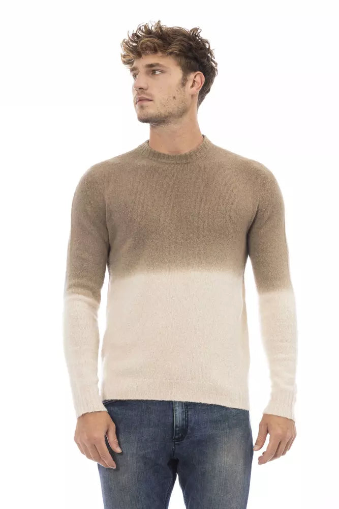 Jersey de piel de alpaca beige