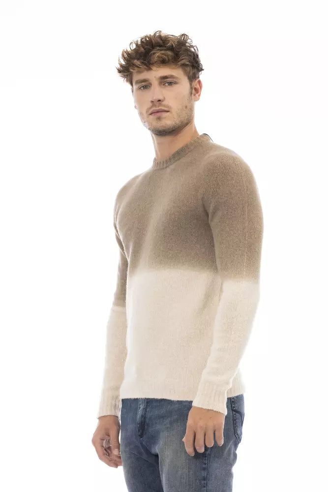 Jersey de piel de alpaca beige