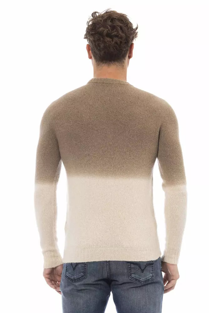 Jersey de piel de alpaca beige