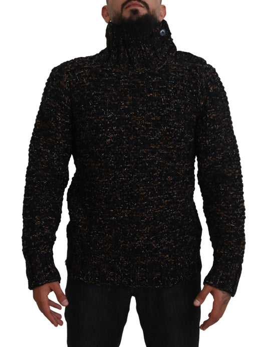 Jersey de cuello alto marrón de Fatto A Mano