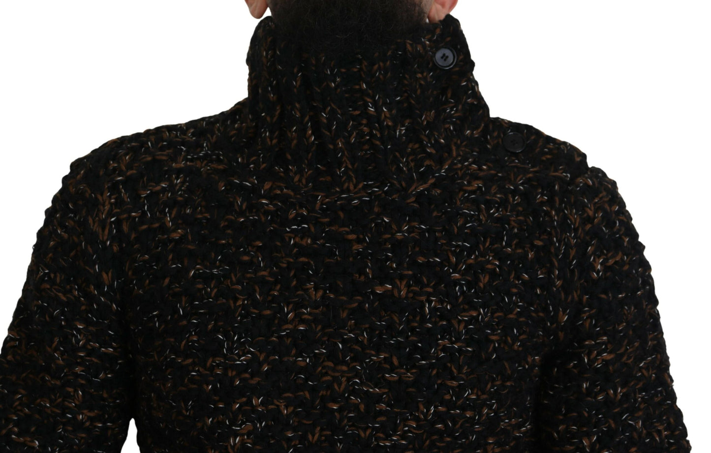 Jersey de cuello alto marrón de Fatto A Mano