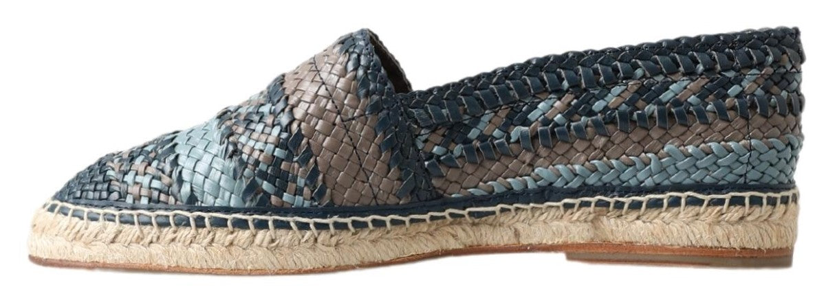 Alpargatas Buffalo de cuero gris azul