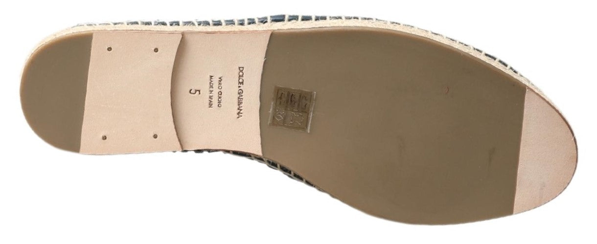 Alpargatas Buffalo de cuero gris azul