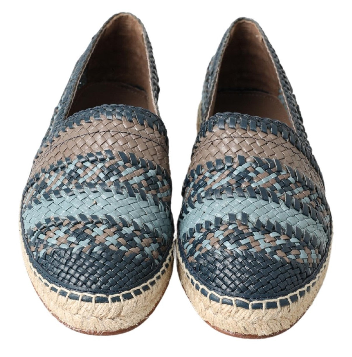 Alpargatas Buffalo de cuero gris azul