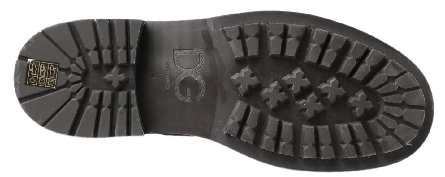 Botas a media pantorrilla de cuero gris negro Zapatos