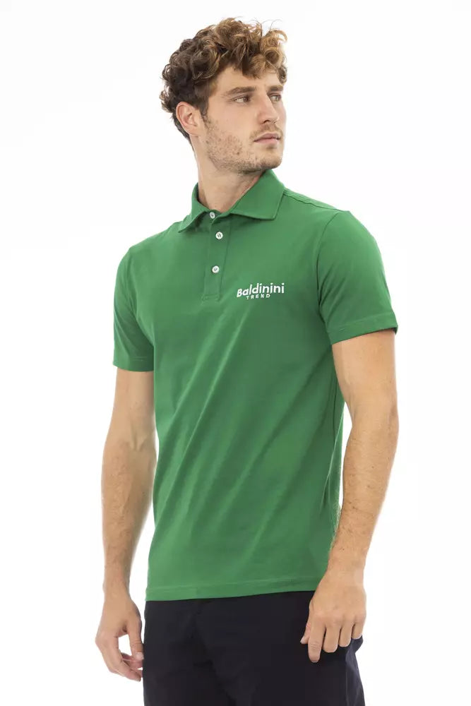 Polo pour hommes en coton vert Baldinini Trend