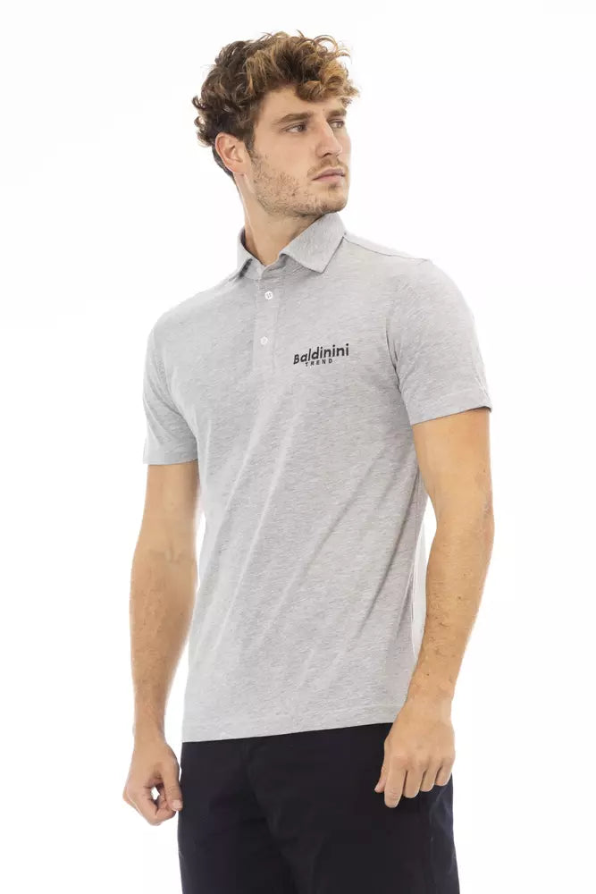 Polo pour hommes en coton gris Baldinini Trend