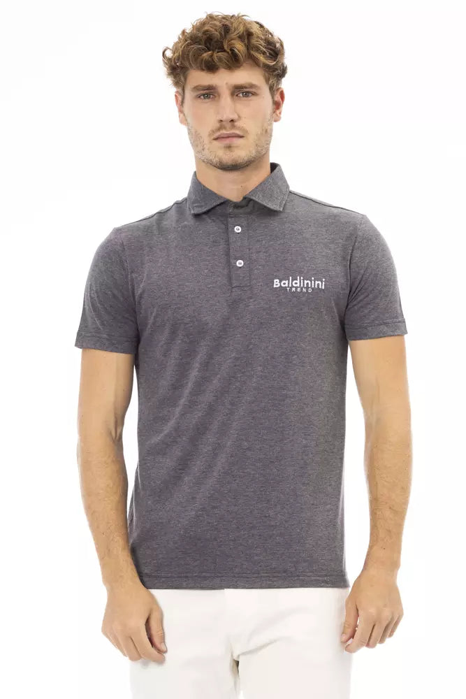 Polo da uomo in cotone grigio Baldinini Trend