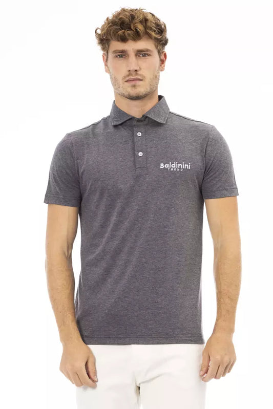 Polo da uomo in cotone grigio Baldinini Trend