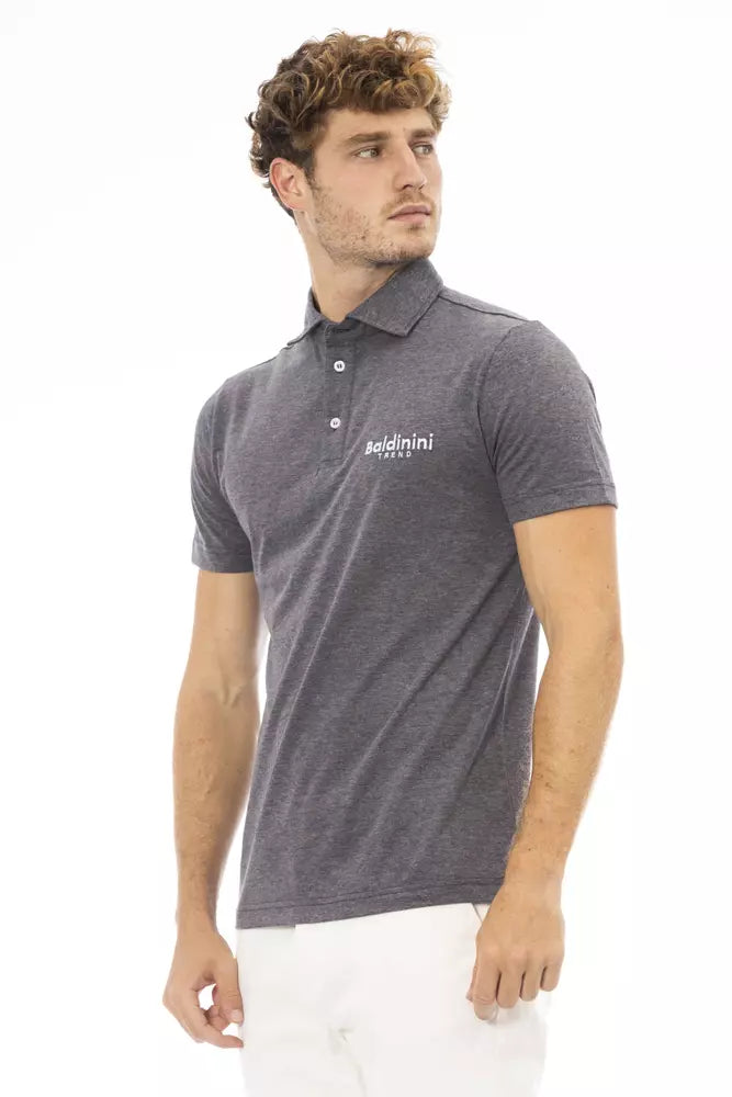 Polo da uomo in cotone grigio Baldinini Trend