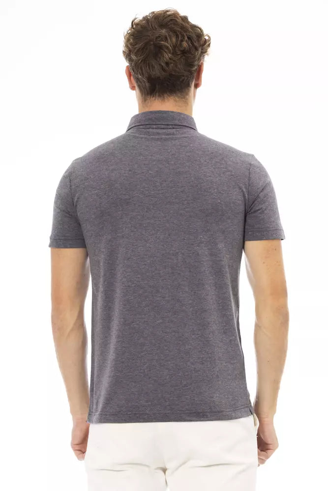 Polo da uomo in cotone grigio Baldinini Trend