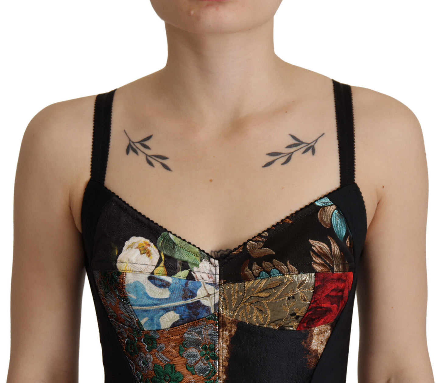 Dolce & Gabbana Elegante Bluse mit Korsett-Oberteil und Blumenmuster