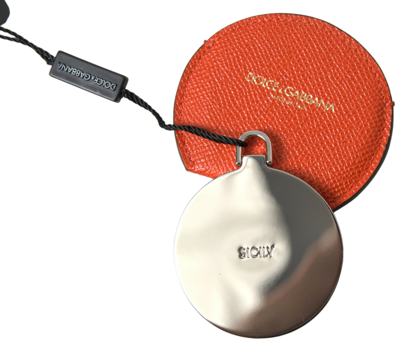 Dolce & Gabbana – Eleganter Spiegelhalter aus orangefarbenem Kalbsleder