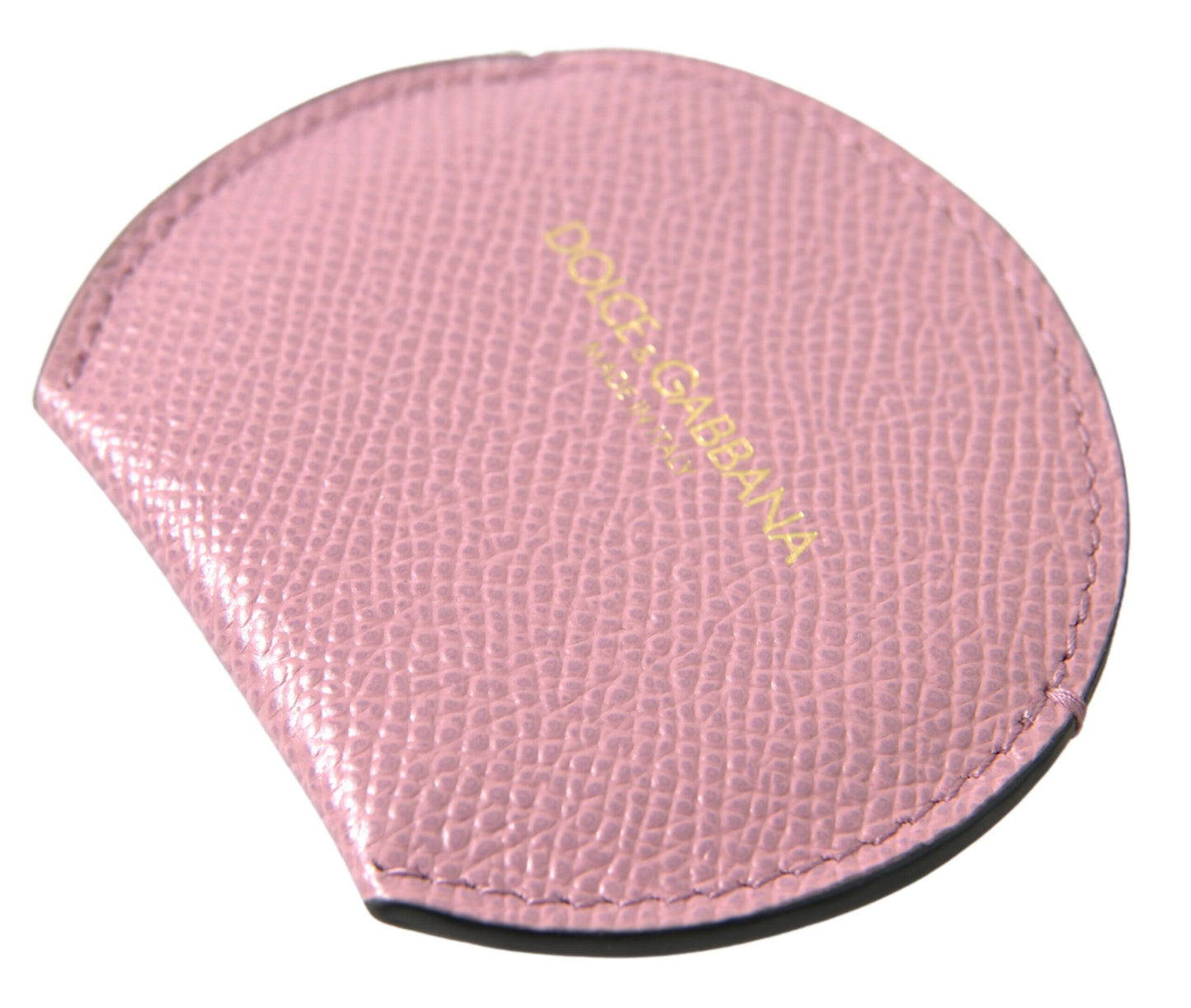 Dolce & Gabbana Eleganter Handspiegelhalter aus rosa Leder