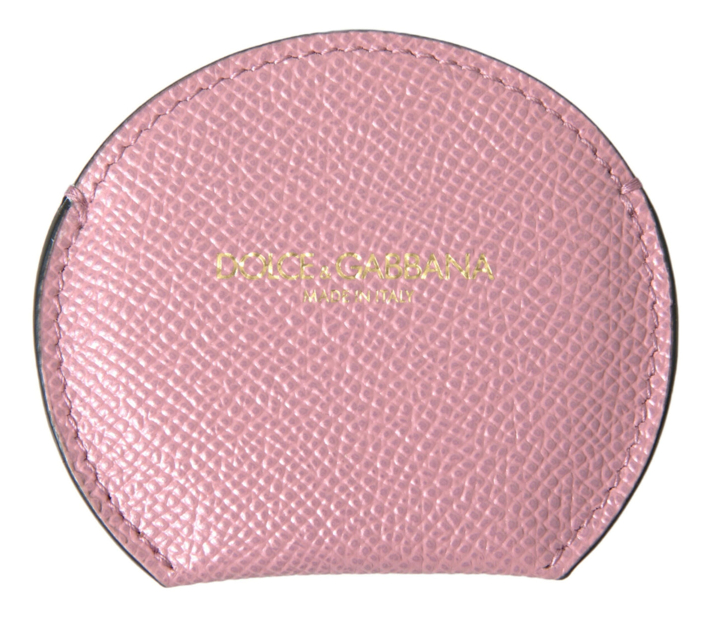 Dolce & Gabbana Eleganter Handspiegelhalter aus rosa Leder
