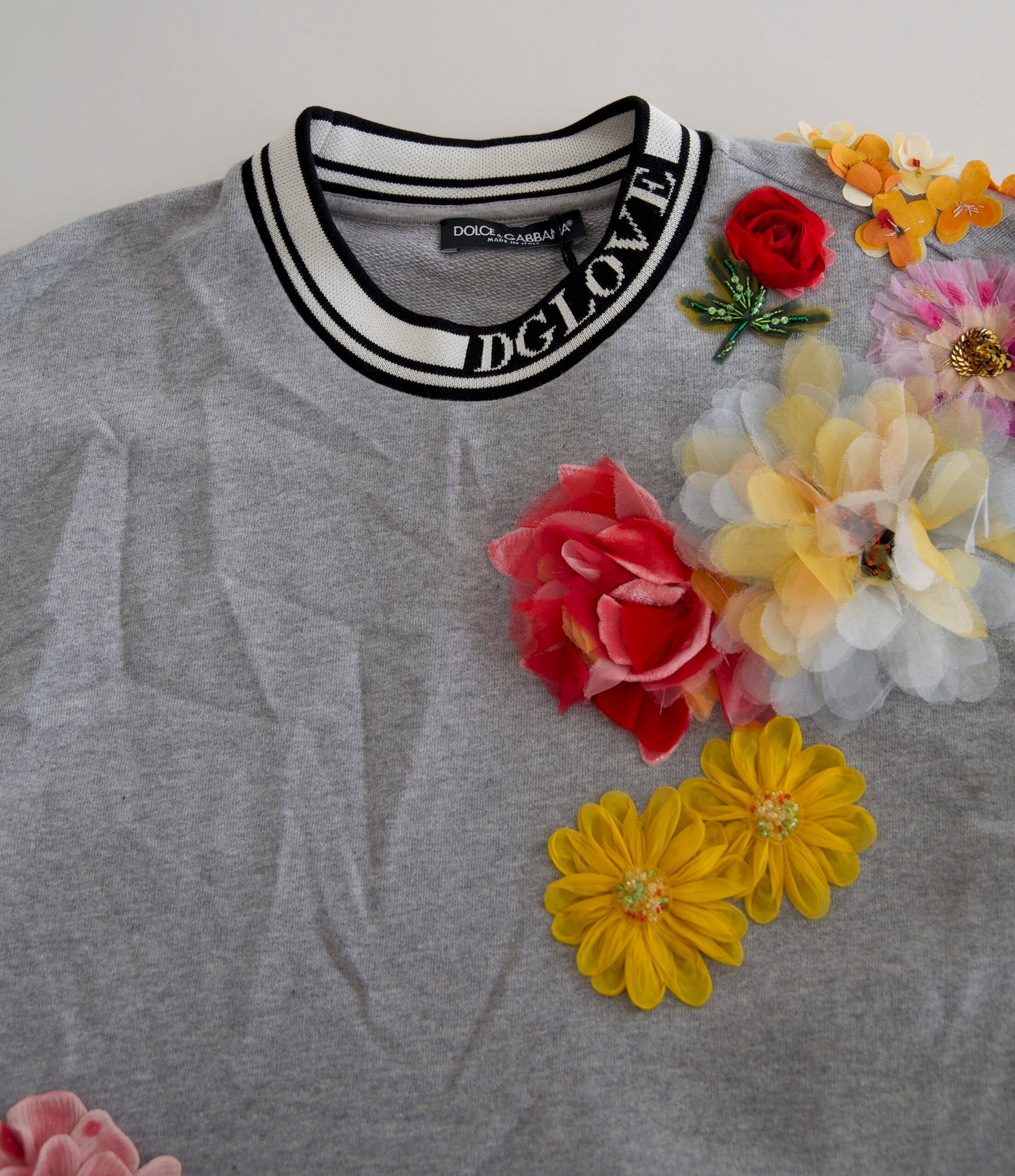 Jersey gris con estampado floral de DG Amore Queen