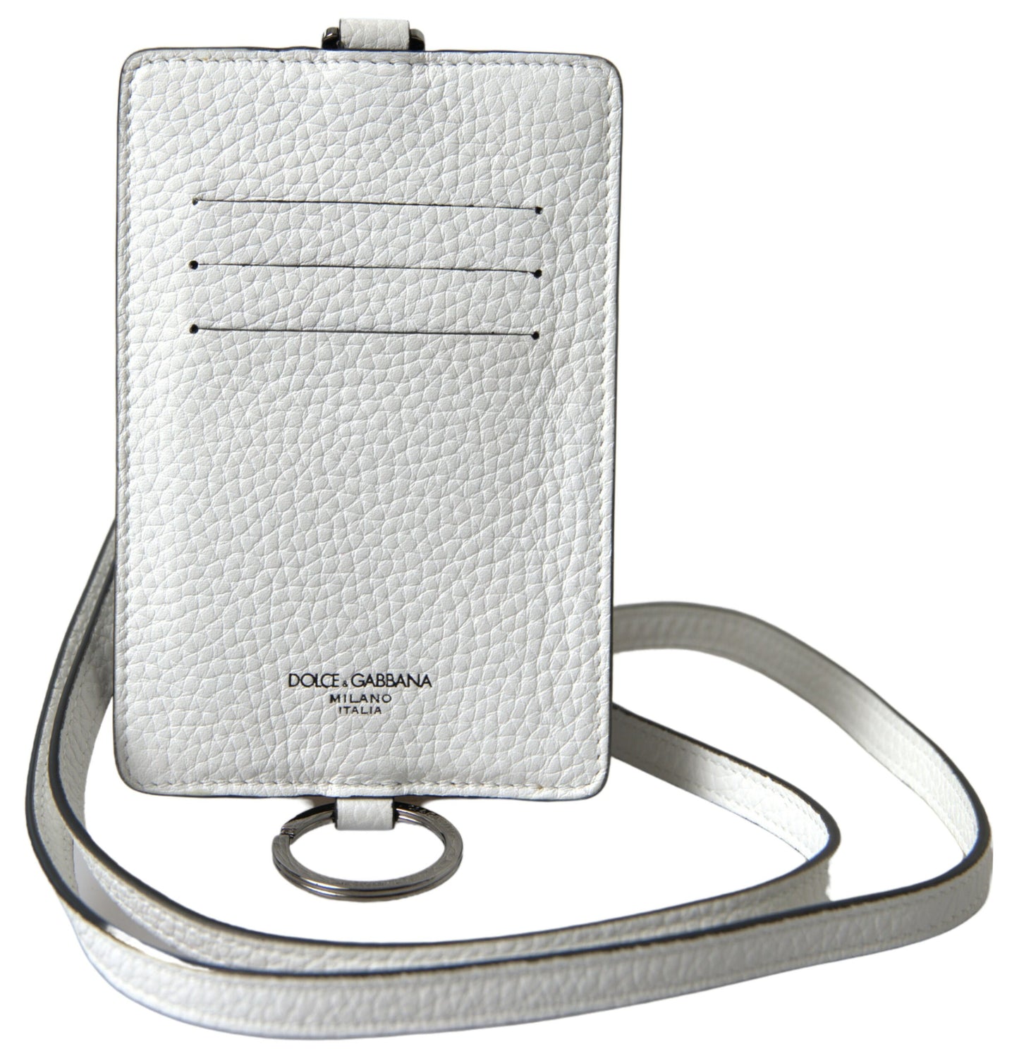 Cartera de hombre con tarjetero y tarjetero con cordón de cuero blanco