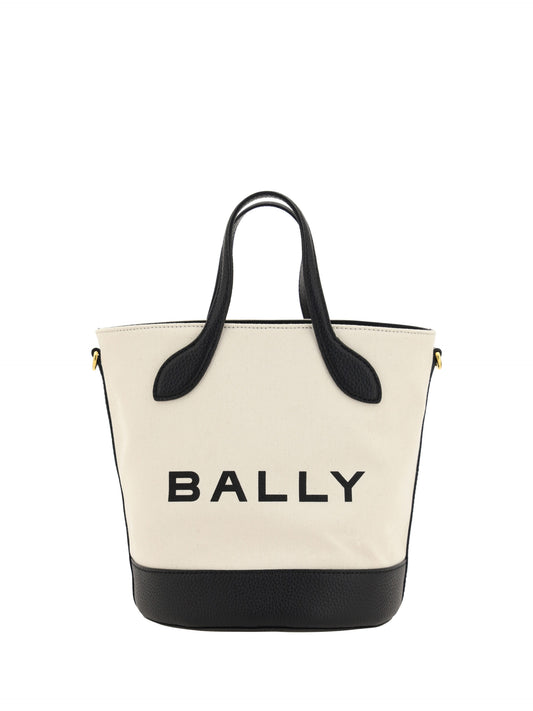 Sac seau monogramme élégant Bally en noir et blanc