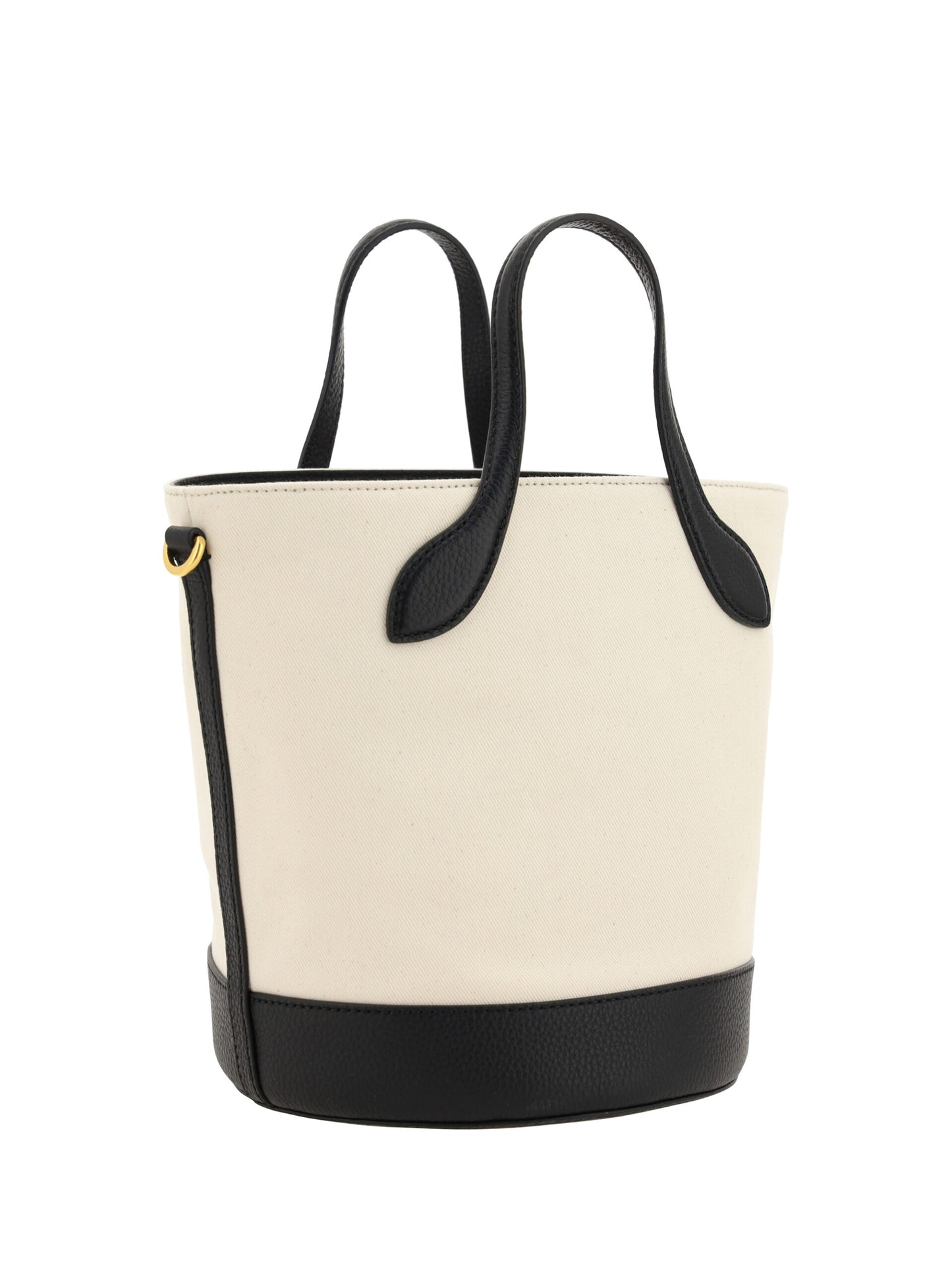 Mochila con cordón de cuero en blanco y negro
