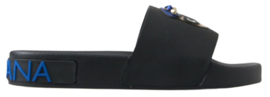 Dolce & Gabbana Elegante Pantoletten aus schwarzem Leder