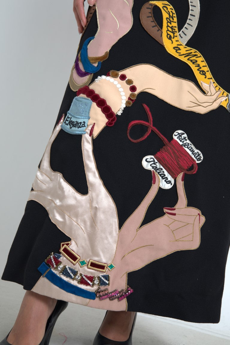 Dolce & Gabbana Elegantes mehrfarbiges A-Linien-Kleid aus Wolle